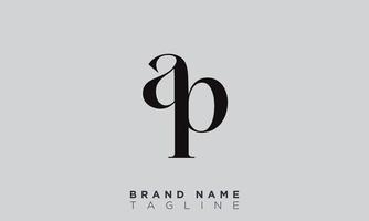 ap alfabet letters initialen monogram logo pa, a en p vector