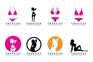 zomer sexy dameskleding bikini logo pictogram symbool vector