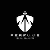 luxe parfumfles logo-ontwerp, illustratie voor cosmetica, schoonheid, salon, bedrijfsproducten, vector