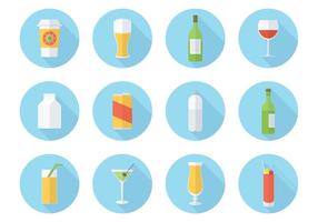 Gratis Flat Drink Vector Icon Set