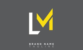 lm alfabet letters initialen monogram logo ml, l en m vector