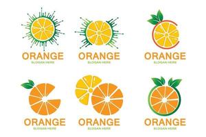 oranje fruit logo pictogram vector. plant inspiratie, illustratie vector