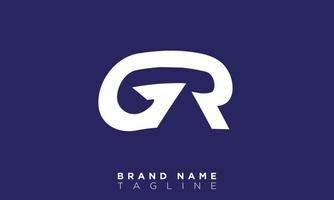 gr alfabet letters initialen monogram logo rg, g en r vector