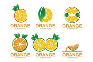 oranje fruit logo pictogram vector. plant inspiratie, illustratie vector