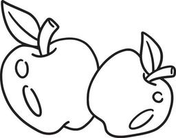 Thanksgiving appel geïsoleerde kleurpagina voor kinderen vector