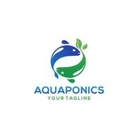 aquaponics logo voorraad vector sjabloon