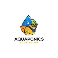 aquaponics logo voorraad vector sjabloon