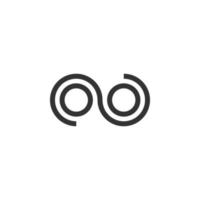 oneindigheidssymbool grenzeloos logo vector ontwerpsjabloon