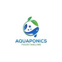 aquaponics logo voorraad vector sjabloon