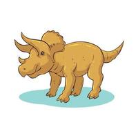 handgetekende triceratops dinosaurus 1 vector