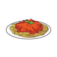 handgetekende spaghetti eten 1 vector