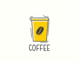 koffiekopje logo ontwerp vector