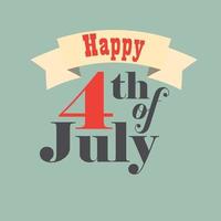 fijne vakantie van 4 juli in de VS. Amerikaanse onafhankelijkheidsdag wenskaart, spandoek, poster met de vlag van de Verenigde Staten, sterren en strepen. patriottische nummer 4 op witte achtergrond. vector illustratie