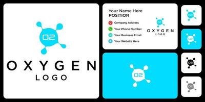 zuurstof logo-ontwerp met sjabloon voor visitekaartjes. vector