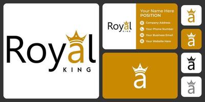 brief een monogram koning logo ontwerp met sjabloon voor visitekaartjes. vector