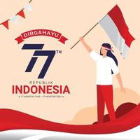 gelukkige indonesië onafhankelijkheidsdag wenskaart vector