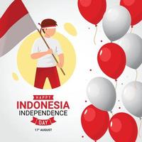 gelukkige indonesië onafhankelijkheidsdag wenskaart vector