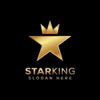 gouden ster koning logo ontwerp vector symbool pictogram ontwerpelement