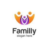 happy family logo ontwerp premium vector