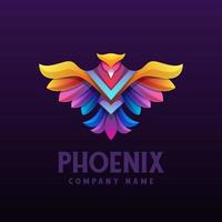 kleurrijke phoenix logo illustratie premium vector