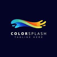 kleur splash of penseel verf logo ontwerp vectorelement vector