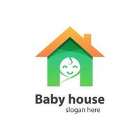 logo-ontwerp voor babyhuis, logo-ontwerp voor schattige baby's vector