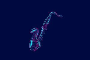 saxofoon lijn kunst kleurrijke logo ontwerp. abstracte vectorillustratie. vector