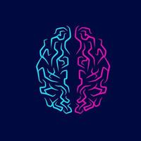 hersenen lijn kunst kleurrijke logo ontwerp. abstracte vectorillustratie. vector