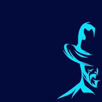 Amerikaanse bandiet cowboy logo lijn popart potrait kleurrijk ontwerp met donkere achtergrond. abstracte vectorillustratie. vector