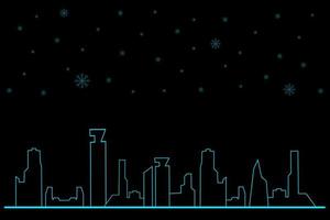donkere stad vrolijk kerstfeest vector websjabloonontwerp.