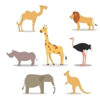 cartoon dieren collectie witte achtergrond vector