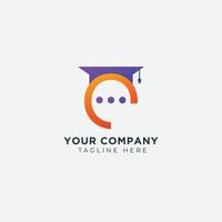 afstuderen en communicatie logo sjabloonontwerp onderwijs vector
