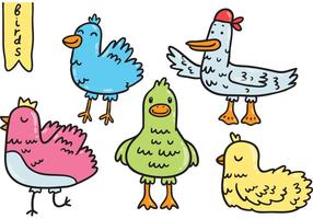 Schattige vogels vector pack