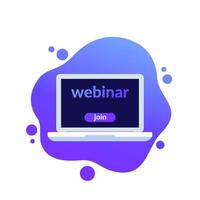 webinar, doe mee aan online training vector icon