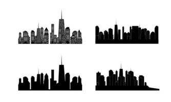 vectorillustratie van steden silhouet. set. eps 10. vector