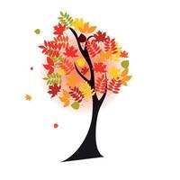 mooie herfst boom vectorillustratie vector