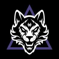 wolf hoofd logo. geweldig voor sportlogo's en teammascottes. vector