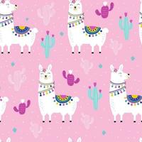 naadloos patroon met schattige lama. vectorillustraties vector