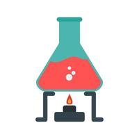 chemisch experiment plat veelkleurig pictogram vector