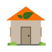 eco-vriendelijk huis plat veelkleurig pictogram vector