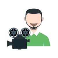 camera man plat veelkleurig pictogram vector