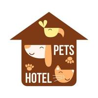 huisdieren thuispictogram geïsoleerd op een witte achtergrond. huisdier zorg logo minimaal concept. vectorillustratie. vector