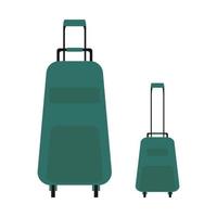 cartoon bagage koffer op wielen. isoleren op een witte achtergrond. vector illustratie