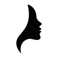 zwarte mooie vrouw gezicht logo pictogram vectorillustratie geïsoleerd op een witte achtergrond vector