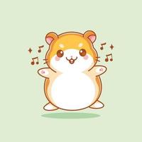 schattige hamster zingende tekenfilm vector