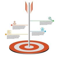 infographic doel en pijl vector sjabloon proces concept stap voor strategie en informatie-educatie