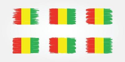 Guinea vlag borstel collectie. nationale vlag vector