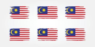 Maleisië vlag borstel collectie. nationale vlag vector