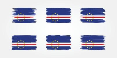 Kaapverdische vlagborstelcollectie. nationale vlag vector