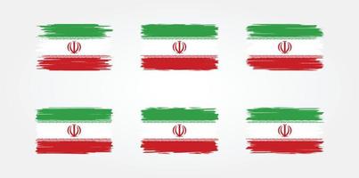 iran vlag borstel collectie. nationale vlag vector